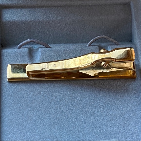 Dunhill d Logo Tie Clasp Cufflinks Set Vintage Gold Original Presentation Box - Picture 9 of 9